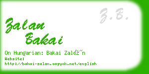 zalan bakai business card